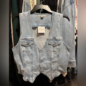 American Eagle Outfitters Blue Denim Vest